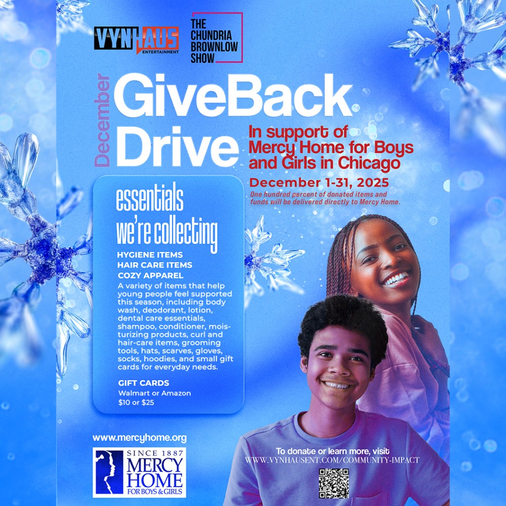 Vynhaus Entertainment and The Chundria Brownlow Show Launch December GiveBack Drive for Mercy Home for Boys and Girls